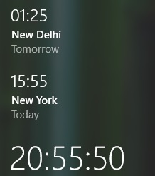 windows 10 clock time zones